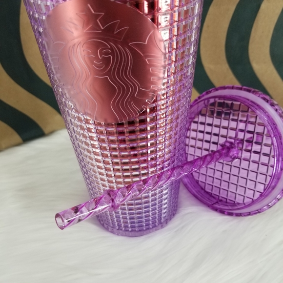 Starbucks Summer 2021 Berry Pink Purple Red Grid Venti Cold Tumbler Cup - Picture 4 of 6